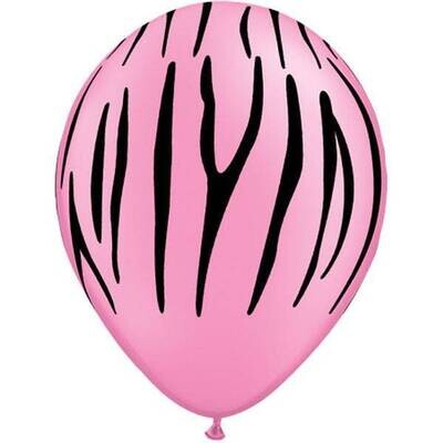 Latex Balloon-Zebra Stripes Neon Pink-1pkg-11&quot;