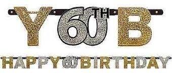 Banner -Sparkling 60th Birthday-2.4m x16cm