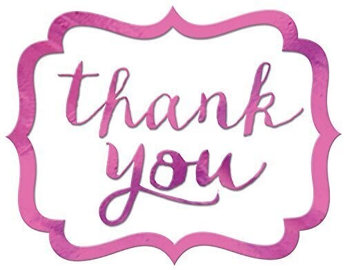 Stickers-Thank You-Bright Pink-50pcs-1.5&#39;&#39; x 1&#39;&#39;