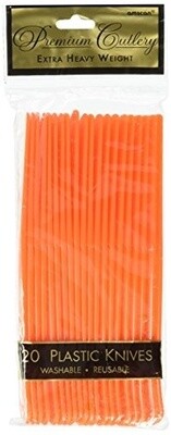 Premium Plastic Knives-Orange Peel-20ct