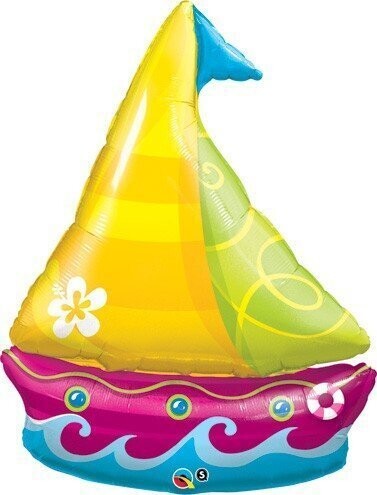 Foil Balloon - Tropical Sailboat - 40&quot;