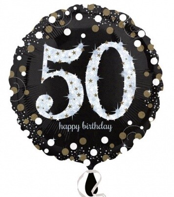 Foil Balloon - 50th Birthday Sparkle - 18&quot;