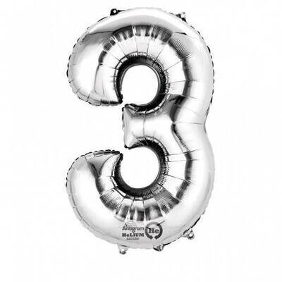 Foil Balloon - Silver - #3 - 20"x34"