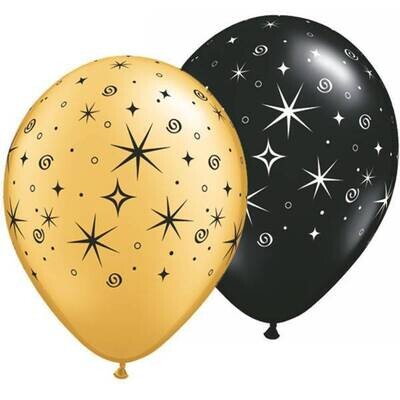 Latex Balloon-Sparkles &amp; Swirls Assortment-1pkg-11&quot;
