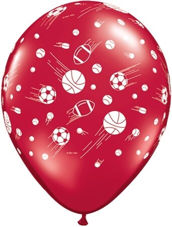 Latex Balloon-Sport Balls A Round Assortment-1pkg-11&quot;