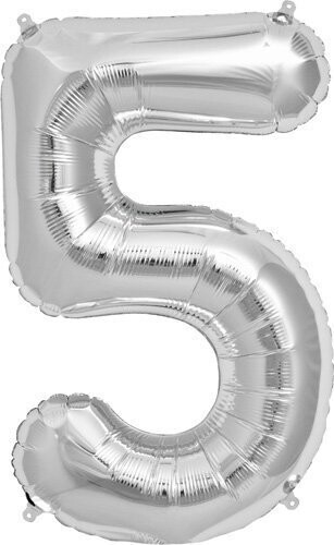 Foil Balloon - Silver - #5 - 34&quot;