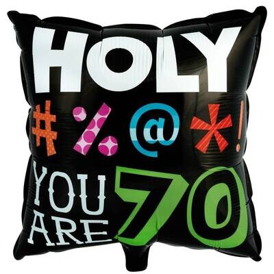 Foil Balloon - Holy Bleep You Are 70 - 18"