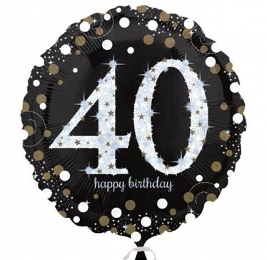 Foil Balloon - 40th Birthday Sparkle - 18&quot;