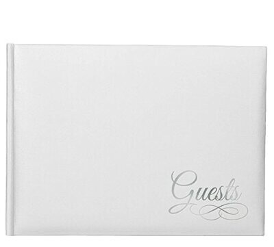 Guest Book-White and Silver-500 Entries