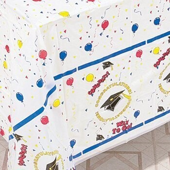 Table Cover-Graduation Balloon-Plastic-54&#39;&#39;x108&#39;&#39; (Seasonal)