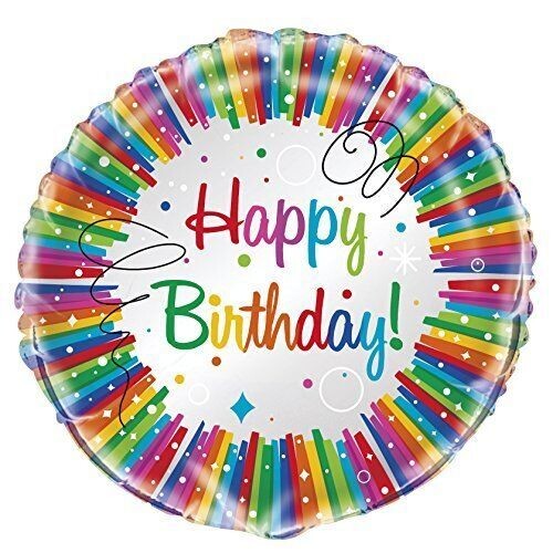 Foil Balloon - Rainbow HBD - 18&#39;&#39;