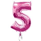 Foil Balloon-Supershape-Number &quot;5&quot;-Bright Pink