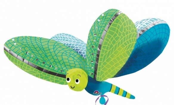 Foil Balloon-Supershape-Blue and Green Dragonfly