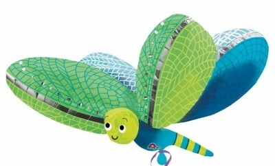 Foil Balloon-Supershape-Blue and Green Dragonfly