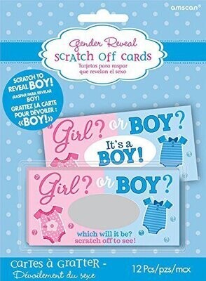 Baby Shower - Gender Reveal - Scratch Card - BOY - 12pcs