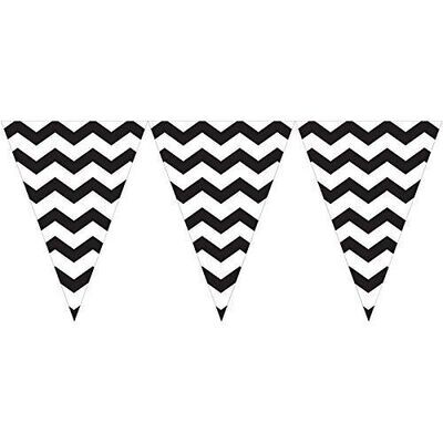Flag Banner-Celebrate Chevron Black Velvet-Plastic-9ft