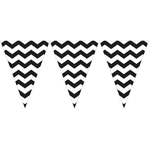 Flag Banner-Celebrate Chevron Black Velvet-Plastic-9ft