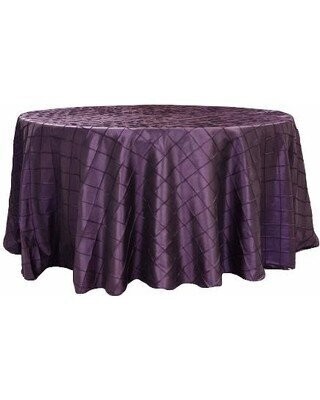Rental-Round table Cloth-Pintuck Plum-120&#39;&#39;-1Day