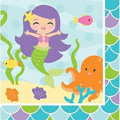 Napkins-LN-Mermaid Friends-16pk-2ply - Discontinued