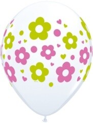 Latex Balloon-Daisies, Dots, &amp; Hearts-1pkg-11&quot;