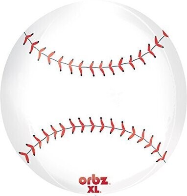 Foil Balloon Orbz- Baseball - 15&quot;x16&quot;