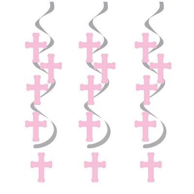 Swirl Decor-Pink Cross-24&#39;&#39;-5pk (Seasonal)