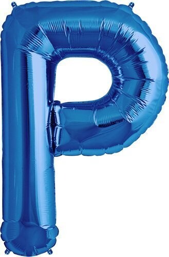 Foil Balloon - Blue P - 34&quot;