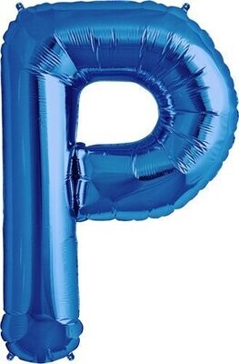 Foil Balloon - Blue P - 34&quot;