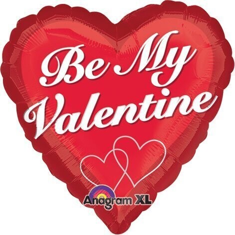 Foil Balloon - Valentine&#39;s Day - Heart - &quot;Be My Valentine&quot; - 18&quot;