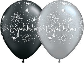 Latex Balloon-Congratulations Elegant Assortment-1pkg-11&quot;