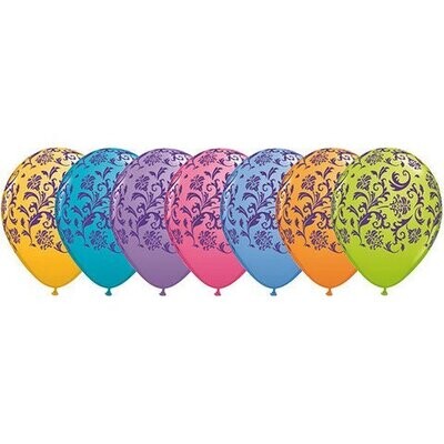 Latex Balloon-Damask Print Assortment-1pkg-11&quot;