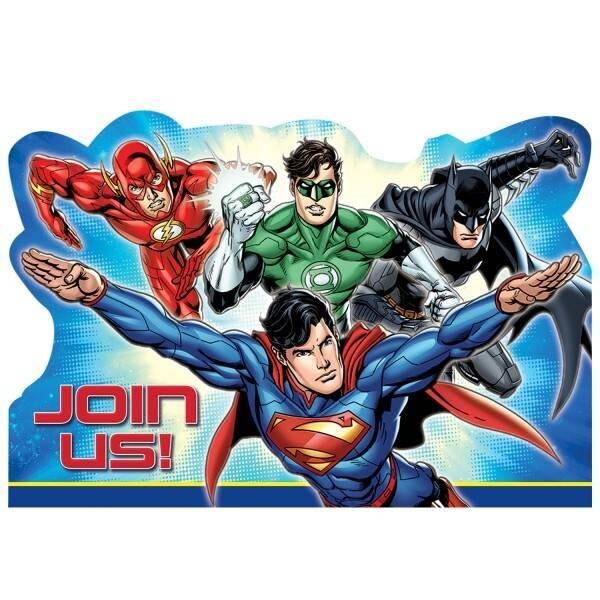 Invitations-Justice League-8pk