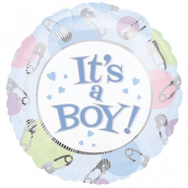 Foil Balloon - It&#39;s a Boy Pins and Dots - 18&quot;