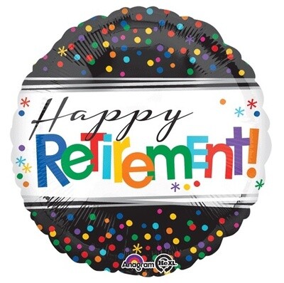 Foil Balloon - Happy Retirement Dots - 18"