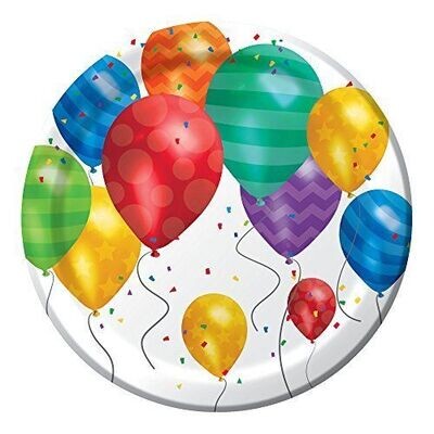 Beverage Plates-Balloon Blast-8pk-Paper - Discontinued