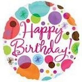 Foil Balloon - Happy Birthday Dots - 18&quot;