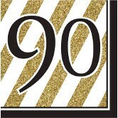 Napkins - LN - 90 Black &amp; Gold - 16pk - 3ply - Discontinued