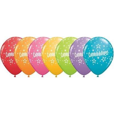 Latex Balloon-Congratulations Star Patterns Assortment-1pkg-11&quot;