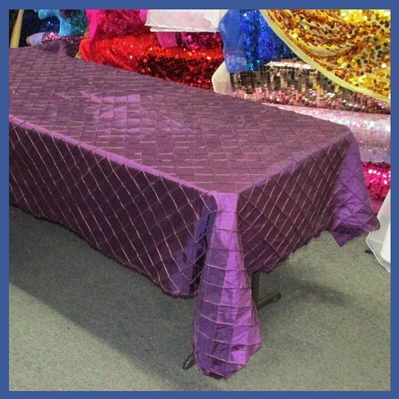 Rental-Rectangular table Cloth-Pintuck Plum-90&#39;&#39;x156&#39;&#39;-1Day
