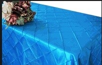 Rental-Rectangular table Cloth-Pintuck Turquoise-90&#39;&#39;x156&#39;&#39;-1Day