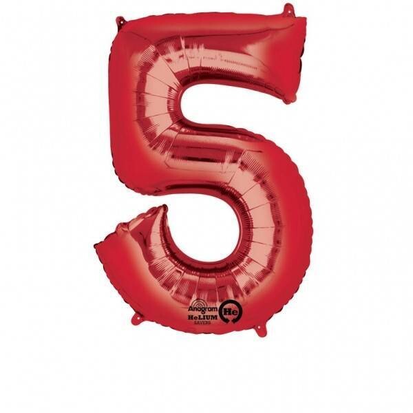 Foil Balloon - Red - #5 - 23&quot;x33&quot;
