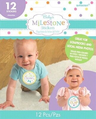 Stickers-Milestone Baby Shower-12pk