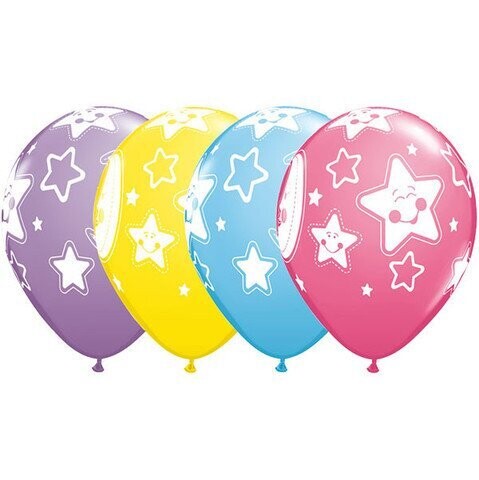 Latex Balloon-Baby Moon &amp; Stars Assortment-1pkg-11&quot;