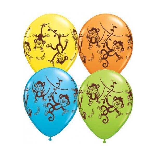 Latex Balloon-Mischievous Monkeys Assortment-1pkg-11&quot;