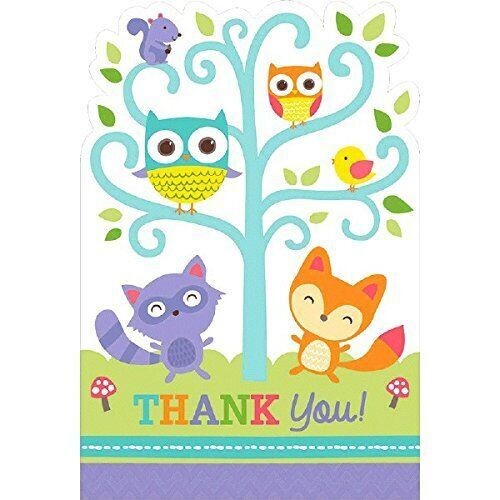 Postcard Thank You - Baby Shower - Woodland Welcome - 8pcs