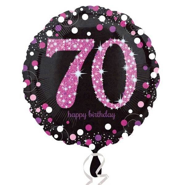 Foil Balloon - Pink 70th Sparkle - 18&quot;