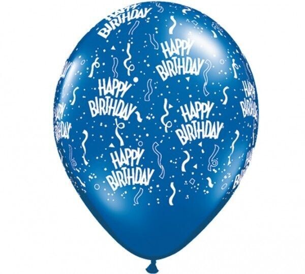 Latex Balloon-Birthday A Round Sapphire Blue-1pkg-11&quot;