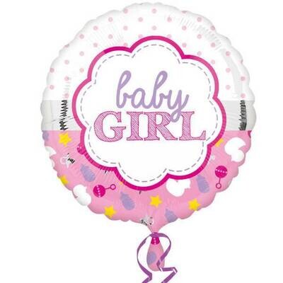 Foil Balloon - Baby Girl - 17" Foil Balloon - Baby Girl - 17"