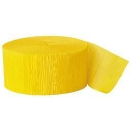 Paper Crepe Streamers - Yellow Sunshine - 500ftx1.7in