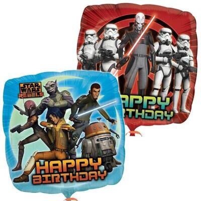 Foil Balloon - Stars Wars Rebel Happy Birthday - 18&quot;